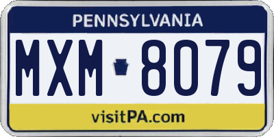 PA license plate MXM8079