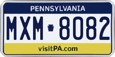 PA license plate MXM8082