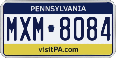 PA license plate MXM8084