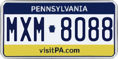 PA license plate MXM8088