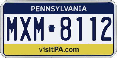 PA license plate MXM8112
