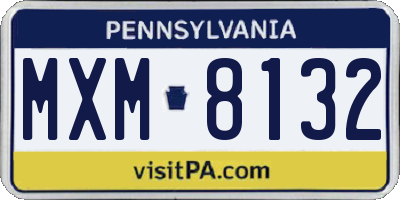 PA license plate MXM8132