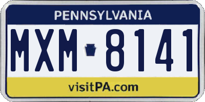 PA license plate MXM8141