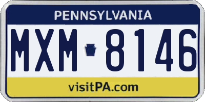 PA license plate MXM8146