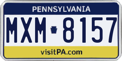 PA license plate MXM8157