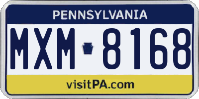 PA license plate MXM8168