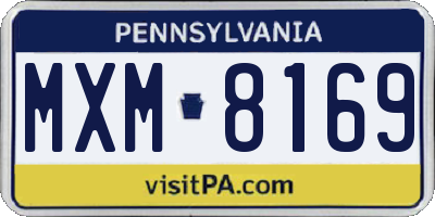 PA license plate MXM8169