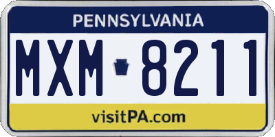 PA license plate MXM8211