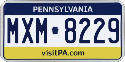 PA license plate MXM8229