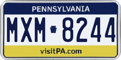 PA license plate MXM8244