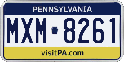 PA license plate MXM8261