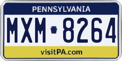 PA license plate MXM8264