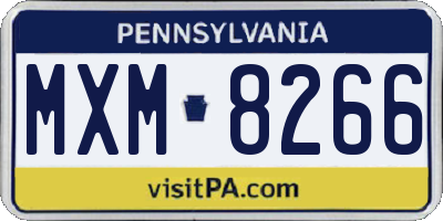 PA license plate MXM8266