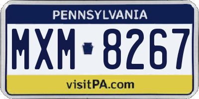 PA license plate MXM8267