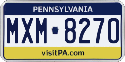 PA license plate MXM8270