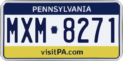 PA license plate MXM8271