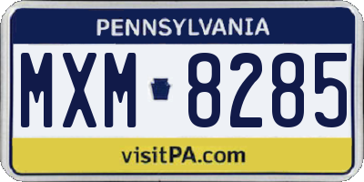 PA license plate MXM8285