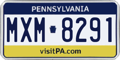 PA license plate MXM8291