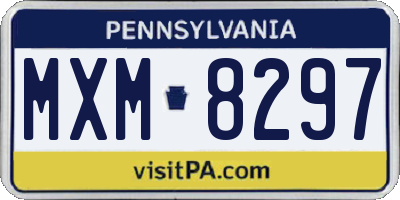 PA license plate MXM8297