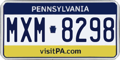 PA license plate MXM8298