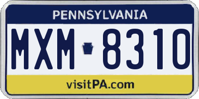 PA license plate MXM8310
