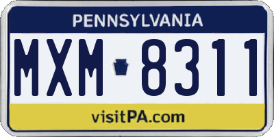 PA license plate MXM8311