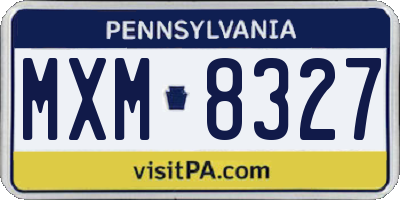 PA license plate MXM8327