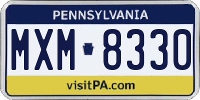PA license plate MXM8330