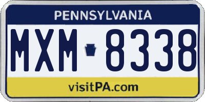 PA license plate MXM8338