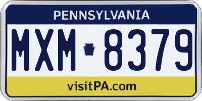 PA license plate MXM8379