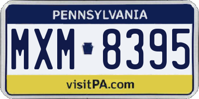 PA license plate MXM8395