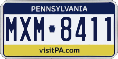 PA license plate MXM8411