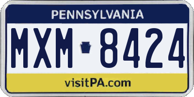 PA license plate MXM8424