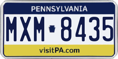 PA license plate MXM8435