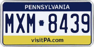PA license plate MXM8439