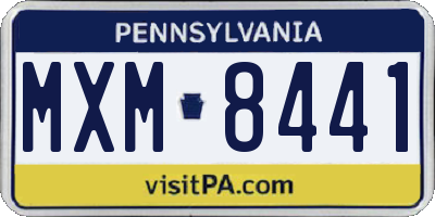 PA license plate MXM8441