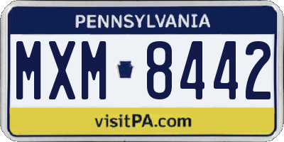 PA license plate MXM8442