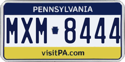 PA license plate MXM8444