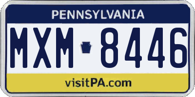 PA license plate MXM8446