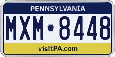 PA license plate MXM8448