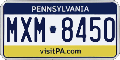 PA license plate MXM8450