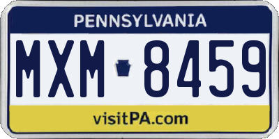 PA license plate MXM8459