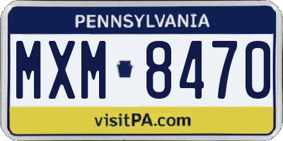 PA license plate MXM8470