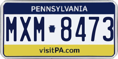 PA license plate MXM8473
