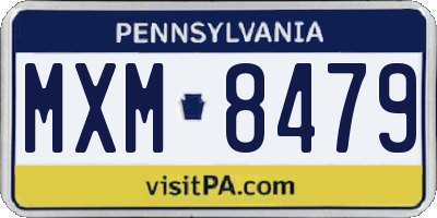 PA license plate MXM8479