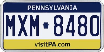 PA license plate MXM8480
