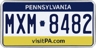 PA license plate MXM8482