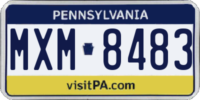 PA license plate MXM8483
