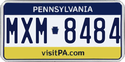 PA license plate MXM8484