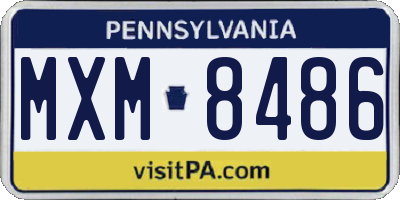 PA license plate MXM8486